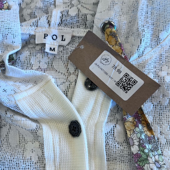 POL Floral Material & Lace Hooded Jacket Sz Medium NWT - Picture 11 of 16